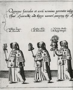 Hérauts dans le cortège funèbre de Sir Philip Sidney en route vers la cathédrale Saint-Paul