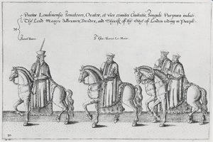 Lord-maire et échevins dans le cortège funèbre de Sir Philip Sidney en route vers la cathédrale Saint-Paul - Theodore de Bry