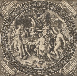 Scène avec une fête de l