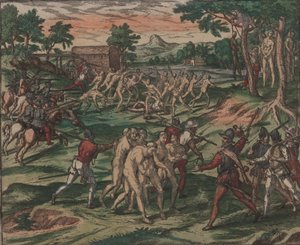 Les esclaves tentent de vaincre leurs propriétaires espagnols, mais sont capturés et pendus aux arbres, 1595