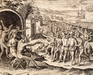 Accueil des Hollandais, gravure de l