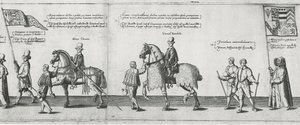 Huissiers dans le cortège funèbre de Sir Philip Sidney en route vers la cathédrale Saint-Paul - Theodore de Bry