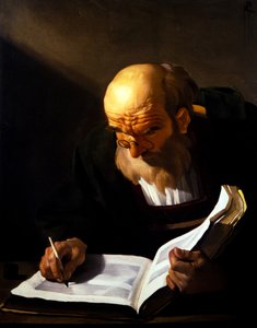 Vieil homme écrivant