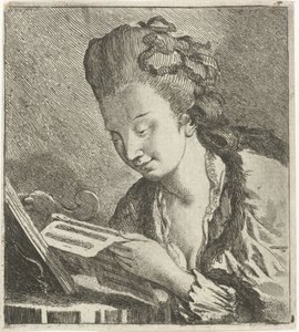 Jeune femme lisant une partition