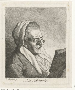 Vieille femme lisant avec des lunettes (La Dévote)