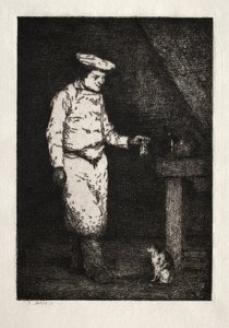 Le déjeuner du chat - Theodule Ribot