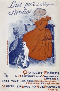Affiche publicitaire pour le lait pur de la Vingeonne - par Steinlen