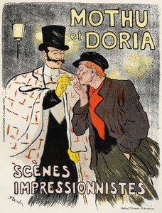 Art. Divertissement. Les chanteurs Mothu et Doria. Affiche par Steinlen, France - Théophile Alexandre Steinlen