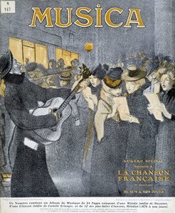 Fêtes nocturnes à Montmartre. Couverture de Steinlen pour le magazine "Musica" de novembre 1908. - Théophile Alexandre Steinlen