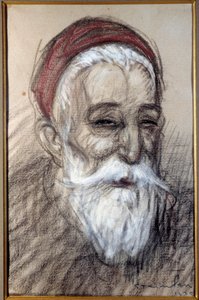 Portrait du politicien français Anatole France (1844-1924) Dessin à la craie de Théophile Alexandre Steinlen (1859-1923) 1920 Vernon, Musée Poulain - Théophile Alexandre Steinlen
