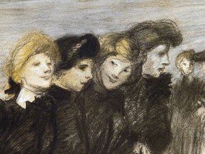 La sortie des midinettes (détail) - Théophile Alexandre Steinlen