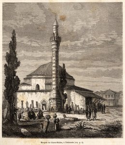 La mosquée de Giaour-Meidan (Giaour Meidan) à Trébizonde (actuelle Trabzon, sur la côte de la mer Noire, Turquie), autrefois une église byzantine, gravée d