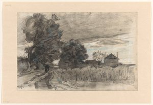 Chemin sablonneux à Wijhe sous un ciel lourd - Theophile de Bock