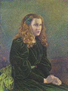 Jeune femme en robe verte Germaine Maréchal, 1893