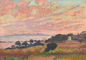 La baie au coucher du soleil Saint Clair, 1916 - Théo van Rysselberghe