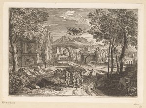 Paysage arcadien avec les filles de Cécrops (Suite de paysages)
