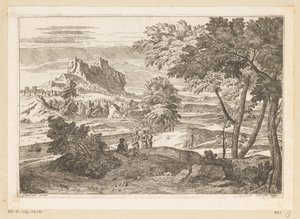 Paysage arcadien avec figures et lapins - Théodore