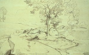 Vue de la Serpentara entre Olivano et Civitella - Théodore Caruelle d