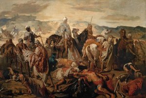 Cavaliers arabes emportant leurs morts