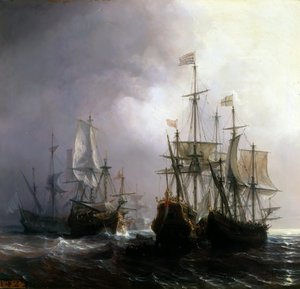 Capture de trois navires commerciaux néerlandais par les navires français Fidèle, Mutine et Jupiter, en 1711
