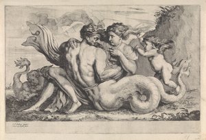 Sirène et triton - Théodorus van Kessel