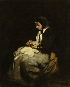 Femme cousant - Théodule Augustin Ribot