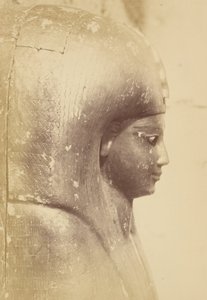 Gros plan du sarcophage de la reine Aah-Hotep (profil) - Théodule Devéria
