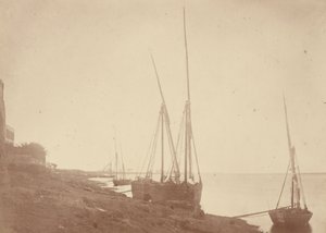 Voiliers sur la rive du Nil - Théodule Devéria