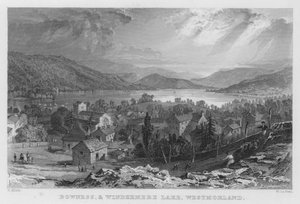 Bowness et Lac Windermere, Westmorland (gravure) - Thomas (after) Allom