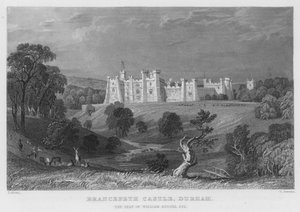 Château de Brancepeth, Durham, la résidence de William Russel - Thomas (after) Allom