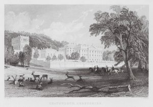Chatsworth, Derbyshire (gravure) - Thomas (after) Allom