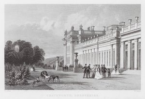 Chatsworth, Derbyshire (gravure) - Thomas (after) Allom