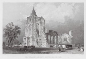 Abbaye de Croyland, Lincolnshire (gravure) - Thomas (after) Allom