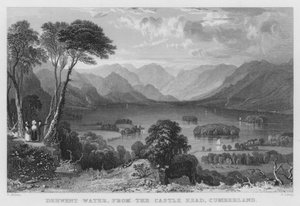 Derwent Water, depuis Castle Head, Cumberland - Thomas (after) Allom