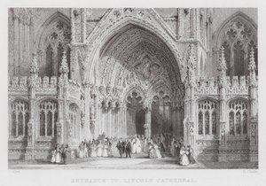 Entrée de la cathédrale de Lincoln - Thomas (after) Allom