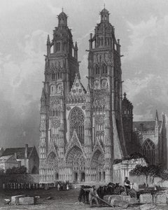 Extérieur de la Cathédrale Saint-Gatien, Tours - Thomas (after) Allom