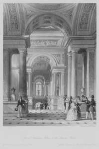 Grand Escalier, Palais du Louvre, Paris (gravure)