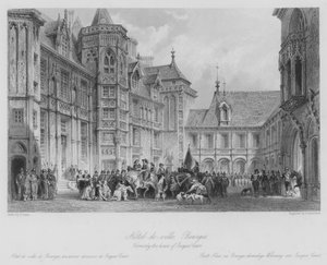 Hôtel-de-ville, Bourges, anciennement la maison de Jacques Cœur (gravure) - Thomas (after) Allom