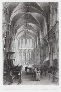 Intérieur de la cathédrale de Southwell, Nottinghamshire (gravure) - Thomas (after) Allom