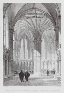 Intérieur de la salle capitulaire, cathédrale de Lincoln (gravure)