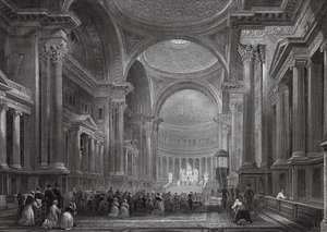 Intérieur de la Madeleine, Paris - Thomas (after) Allom