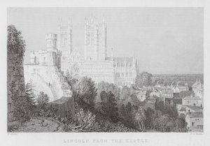 Lincoln depuis le château (gravure) - Thomas (after) Allom
