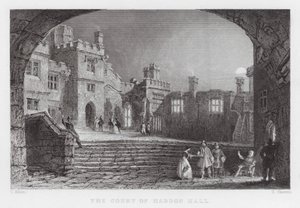 La cour de Haddon Hall (gravure) - Thomas (after) Allom