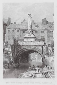 Le High Bridge sur le Wytham, Lincoln - Thomas (after) Allom