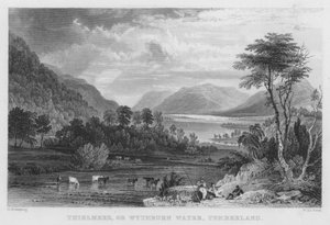 Thirlmere, ou Wythburn Water, Cumberland - Thomas (after) Allom