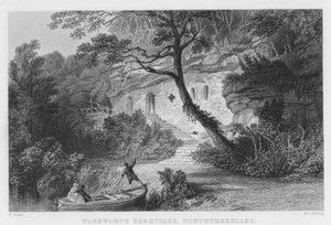 Ermitage de Warkworth, Northumberland - Thomas (after) Allom
