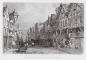 Water-Gate Street, Chester (gravure) - Thomas (after) Allom