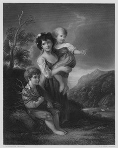 Enfants de Cottage, du tableau dans la galerie Vernon (gravure)