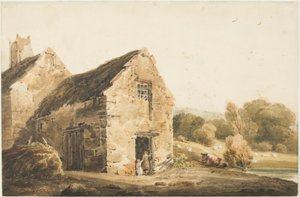 Cottages près de Newcastle Upon Tyne, après 1800 - Thomas (after) Girtin