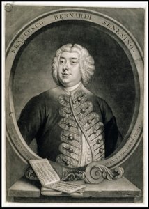 Francesco Bernardi Senesino, gravé par Alexander van Haecken (1701-58) - Thomas (after) Hudson